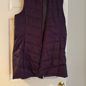 Coldwater Creek Reverible Deep Purple and Gray Quilted Vest